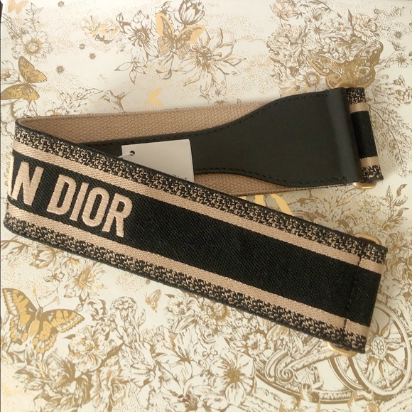 DIOR embroidered canvas belt - Picture 6 of 9
